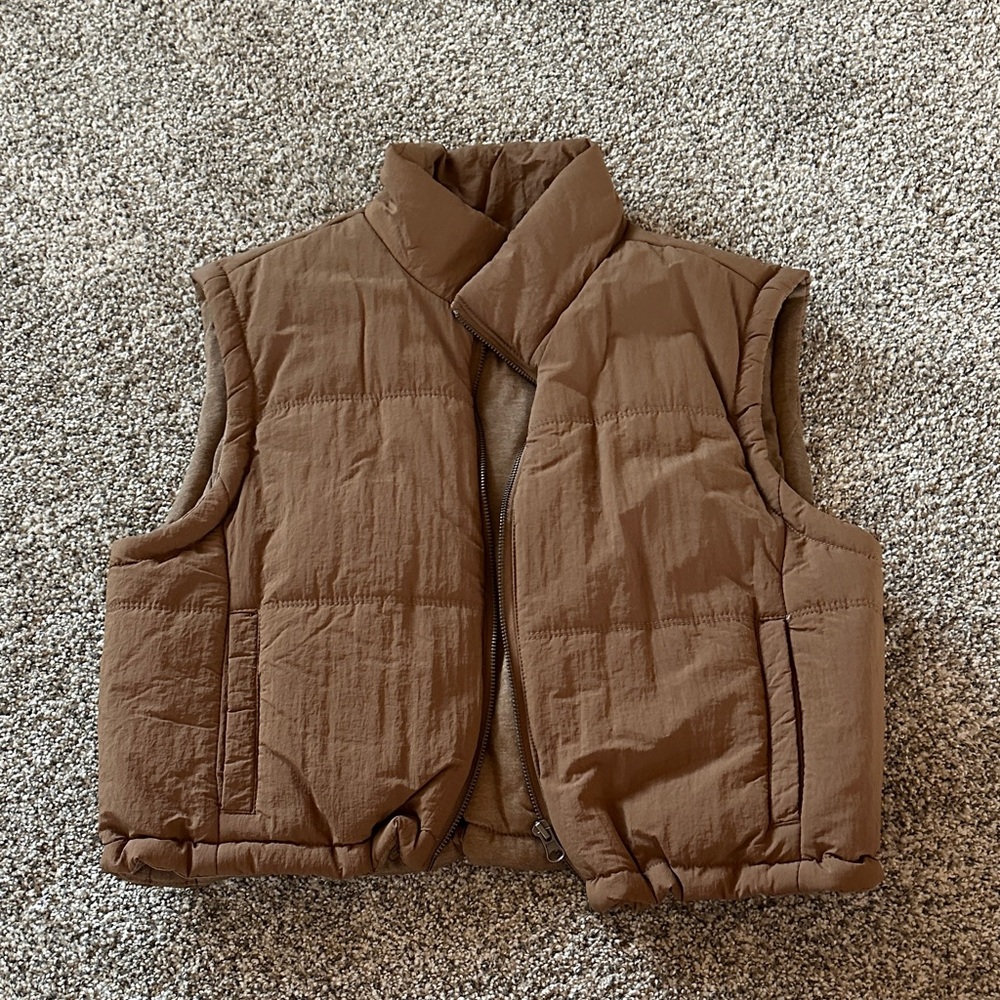 Brown cropped vest